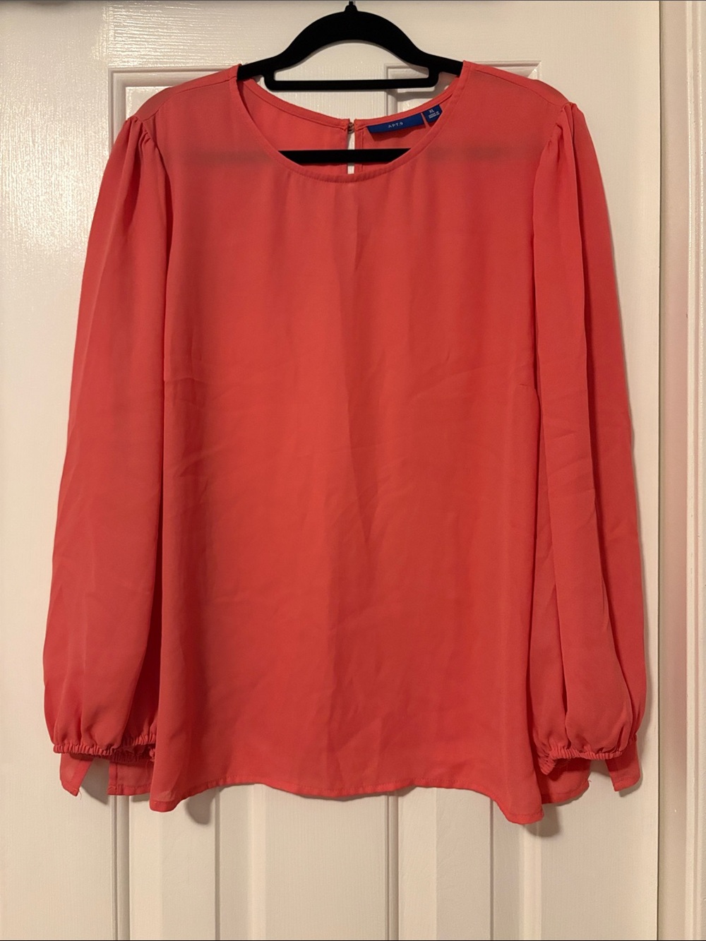 Lightweight Coral Long-Sleeve Blouse - Classic Women's Top